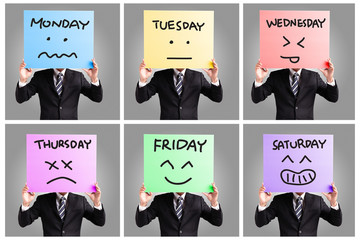Day of week and face expression