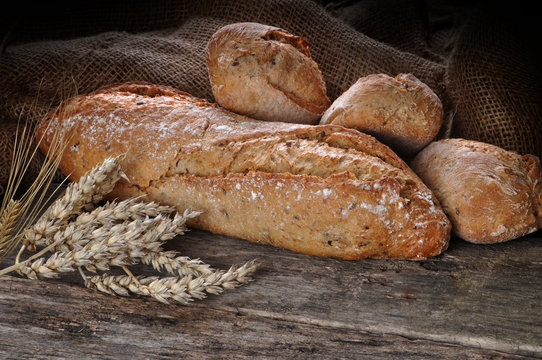 Close-up of traditional homemade bread