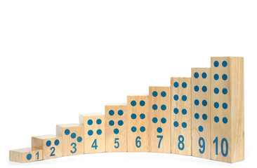 Fototapeta premium Wooden blocks with number isolated.