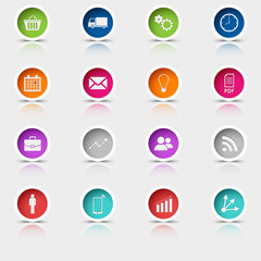 Colored set round web buttons template