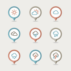Weather mapping pins icon