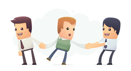 businessmen try to attract client