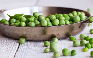 green peas in a glass