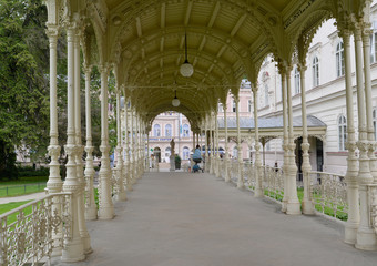 Czech Republic. Garden colonnade in Karlovy Vary