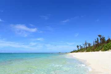 美しい沖縄のビーチと夏空
