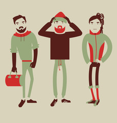 man in fashion clothes isolated on light background