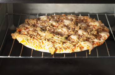 Pizza in oven