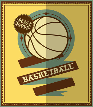 Flat design. Basketball poster.