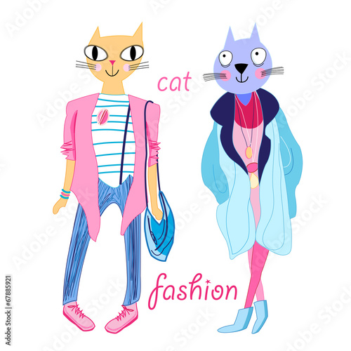 "fashion funny cats" Stock image and royaltyfree vector files on