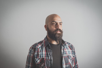 hipster long bearded and mustache man