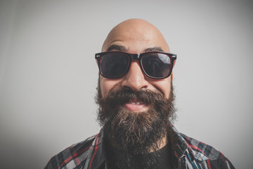 hipster long bearded and mustache man