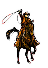 cowboy color illustration