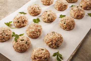 Meatballs cooking