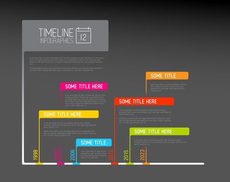 Colorful Infographic timeline report template with flags
