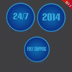Set of Ribbon Icon With Free Shopping