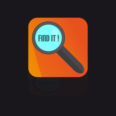 Flat Icon With Magnifying Glass With Find It Label
