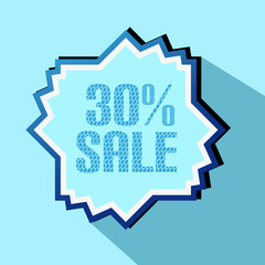 Flat Style Icon With Blue Sale Label