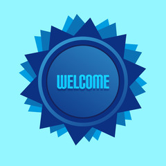 Blue Style Star With Label Sign