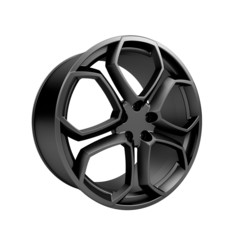 Polished chrome rim wheel on white