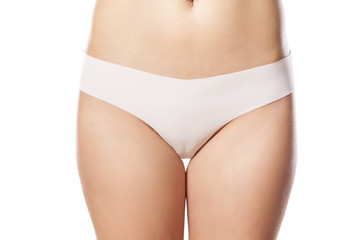 female hips and white panties