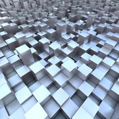 Modern background 3D blueish cubes