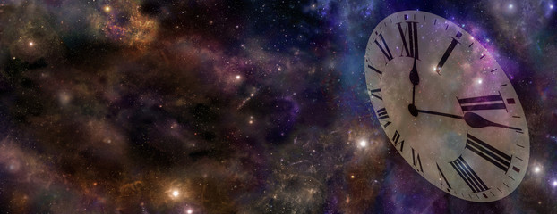 Time and Space Website Banner - obrazy, fototapety, plakaty