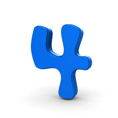 3d shiny and glossy number 4