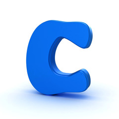 3d shiny and glossy c letter