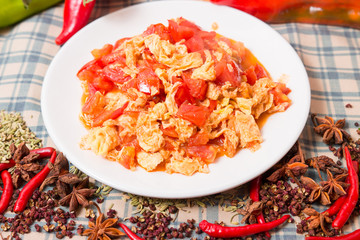 Tomato scrambled eggs