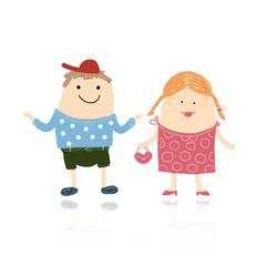 Cute people sketch for your design