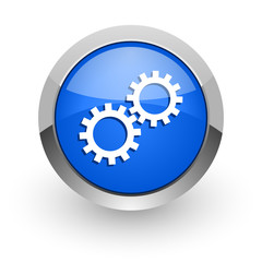 gear blue glossy web icon