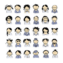 People icons sketch for your design