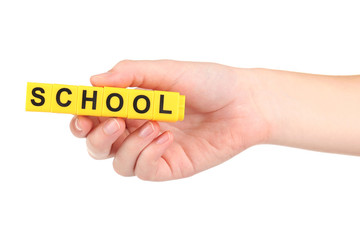 Back to school. Educational cubes isolated on white