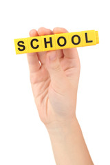 Back to school. Educational cubes isolated on white