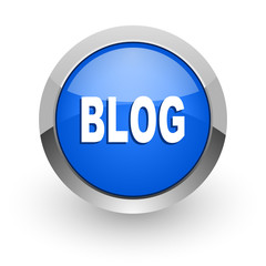blog blue glossy web icon