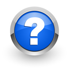 question mark blue glossy web icon