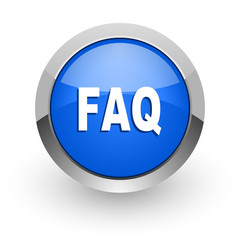 faq blue glossy web icon