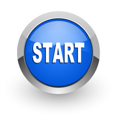 start blue glossy web icon