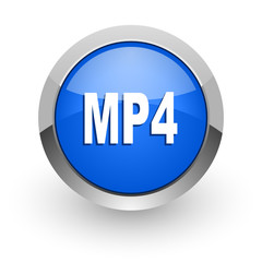 mp4 blue glossy web icon
