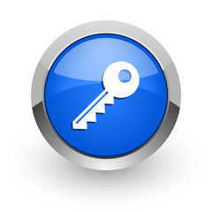 key blue glossy web icon