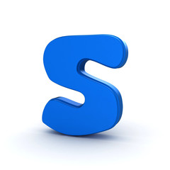 3d shiny and glossy s letter