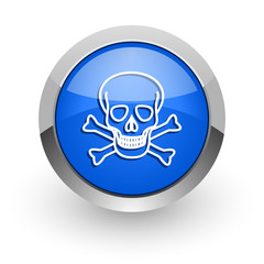 skull blue glossy web icon