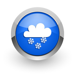 snowing blue glossy web icon