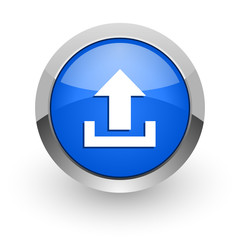 upload blue glossy web icon