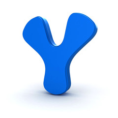 3d shiny and glossy y letter