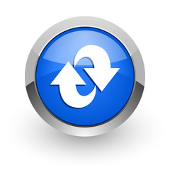 rotation blue glossy web icon