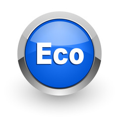 eco blue glossy web icon