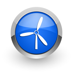 windmill blue glossy web icon