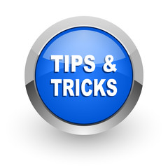 tips tricks blue glossy web icon