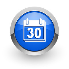 calendar blue glossy web icon